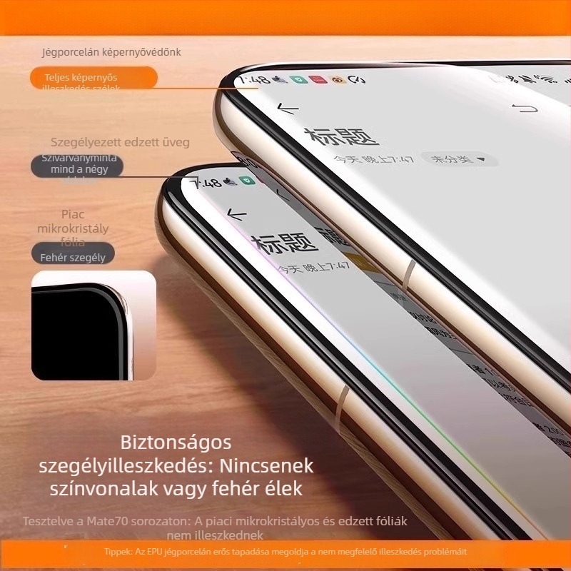 Huawei Mate60 Pro-hoz kerámia kijelzővédő, HD 4Pro, teljes képernyős, ütésálló és porálló, Pura70