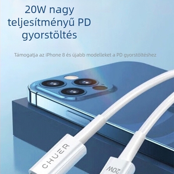 Apple iPhone 14/11/12/13 PD gyorstöltésű adatkábel – Lightning, 0,5–1 m, fehér, TPE, 20W PD