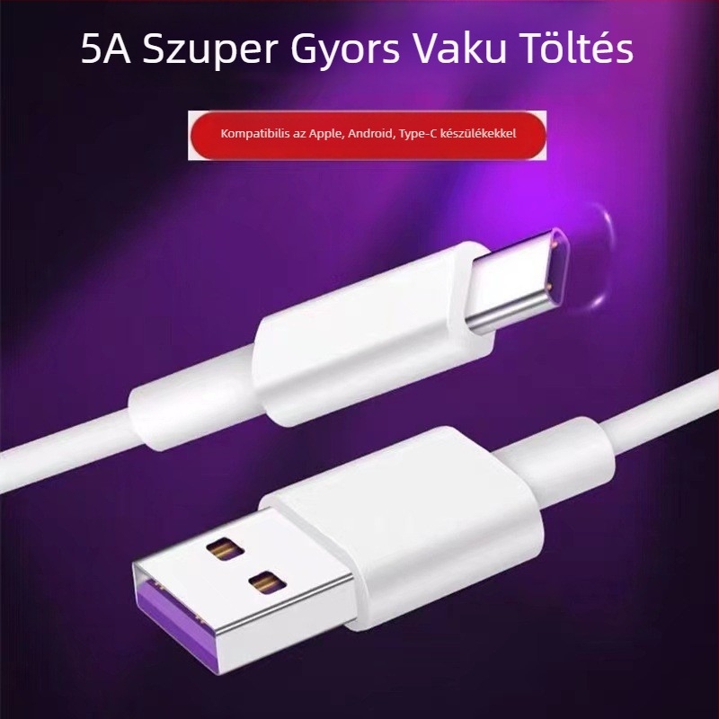 2A Gyors töltésű USB-C adatkábel Android eszközökhöz, Type-C