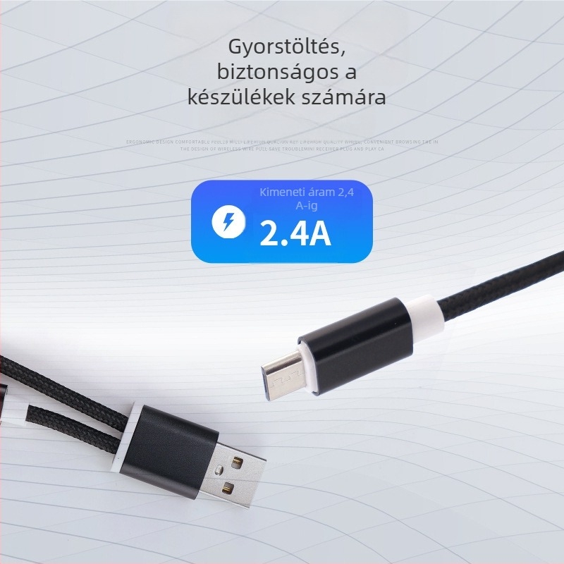 Személyre szabott ajándék kulcstartó 3-in-1 gyors töltésű fonott USB-kábel Type-C, Lightning és Micro-USB