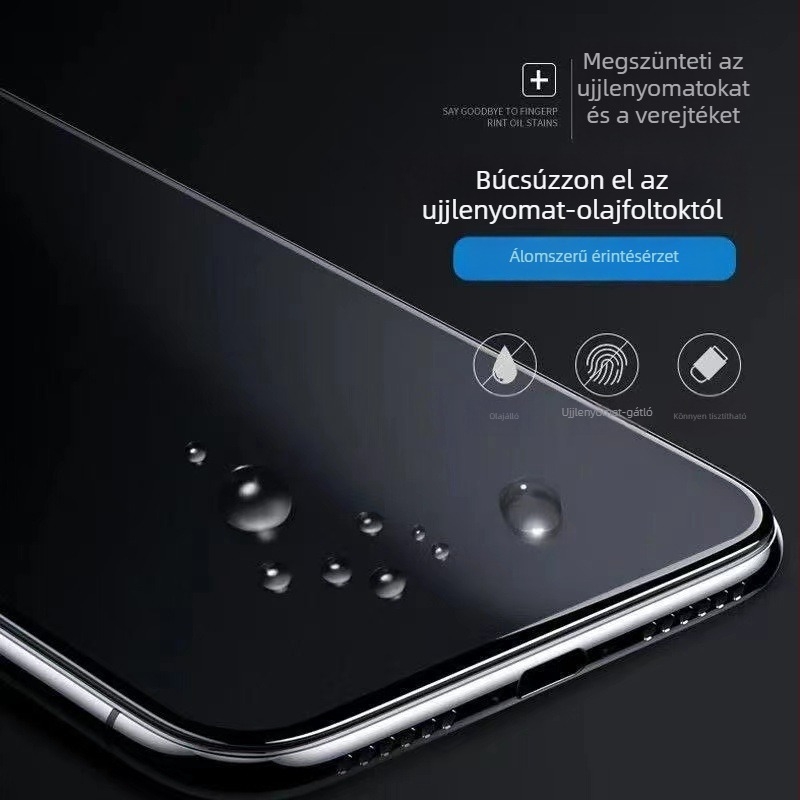 iPhone 14 Pro Max edzett üveg kijelzővédő — teljes lefedettség, magánélet-védő funkció, HD élesség, por- és ujjlenyomat-álló
