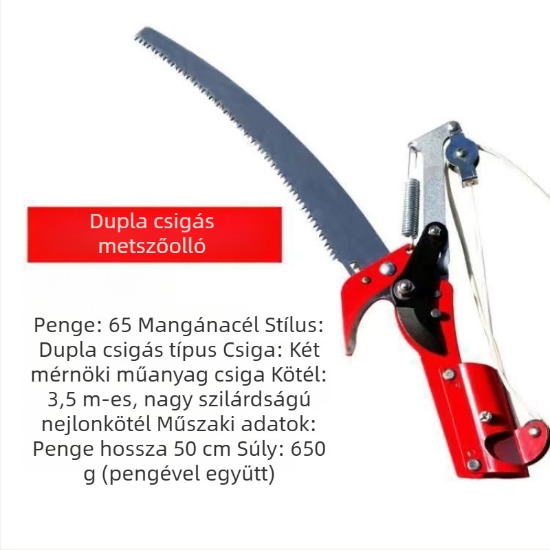 Teleszkópos ágvágó magas ágakhoz, vastag ágak metszéséhez a kertben