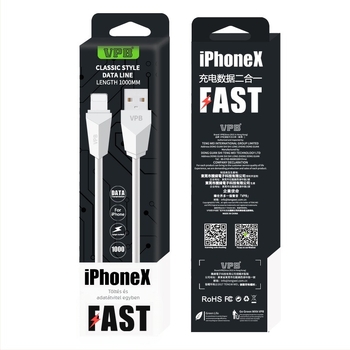 VPB gyémánt USB-kábel iPhone X, 7/8 és 6 Plus készülékekhez — adat- és töltőkábel