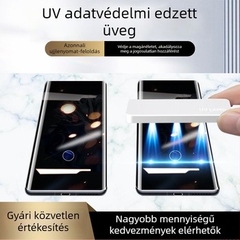 Huawei P60 Pro és P60 Art számára privát képernyővédő – edzett üveg, teljes ragasztás, UV-kötéses film