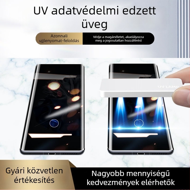 Huawei P60 Pro és P60 Art számára privát képernyővédő – edzett üveg, teljes ragasztás, UV-kötéses film