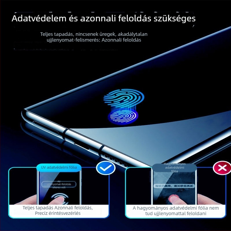 Huawei P60 Pro és P60 Art számára privát képernyővédő – edzett üveg, teljes ragasztás, UV-kötéses film