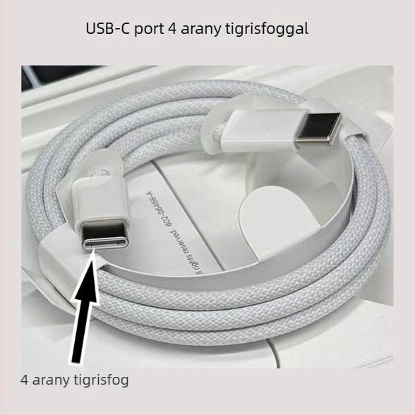 Okami USB-C textilhálós kábel, kétfejű, USB-C–USB-C, PD gyors töltés