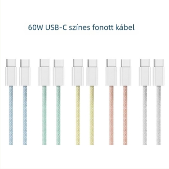 iPhone 15–17 készülékekhez USB-C PD gyors töltés és adatátviteli kábel, hossz 1–2 m