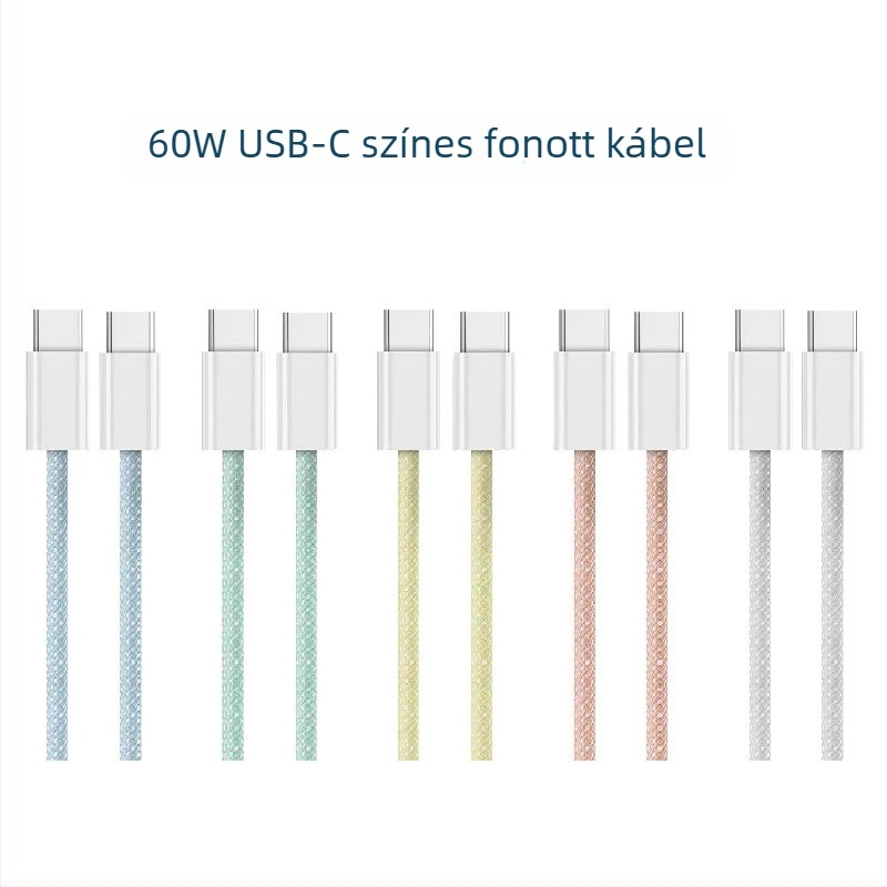iPhone 15–17 készülékekhez USB-C PD gyors töltés és adatátviteli kábel, hossz 1–2 m