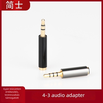 3,5 mm-es mikrofon adapter: 4–ből 3-as szintre; nemzeti szabványról amerikai szabványra; Apple és Android telefonokhoz