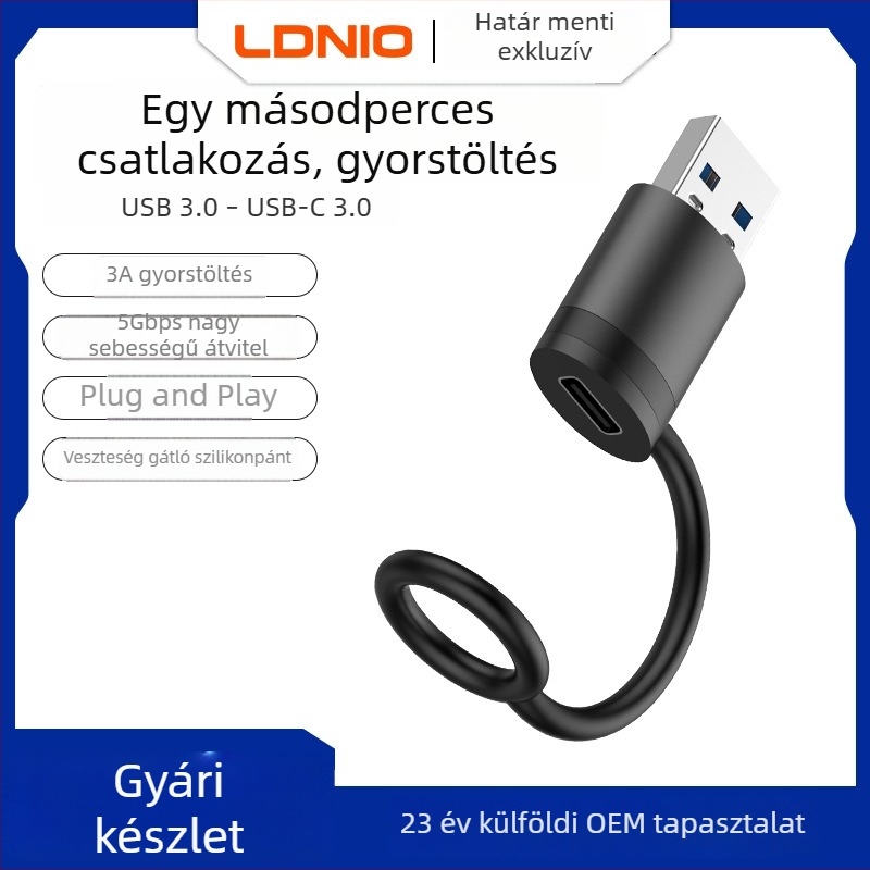 OTG USB-C 3.0 adapter, USB-A női → USB-C férfi, 5 Gbps gyors adatátvitel és töltés