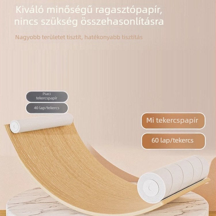 Hosszú nyelű szösz- és szőr eltávolító görgő, kivehető ragadós lapokkal, nyújtható kefés felület ágyneműhöz, macskaszőr eltávolítására, nagy méret