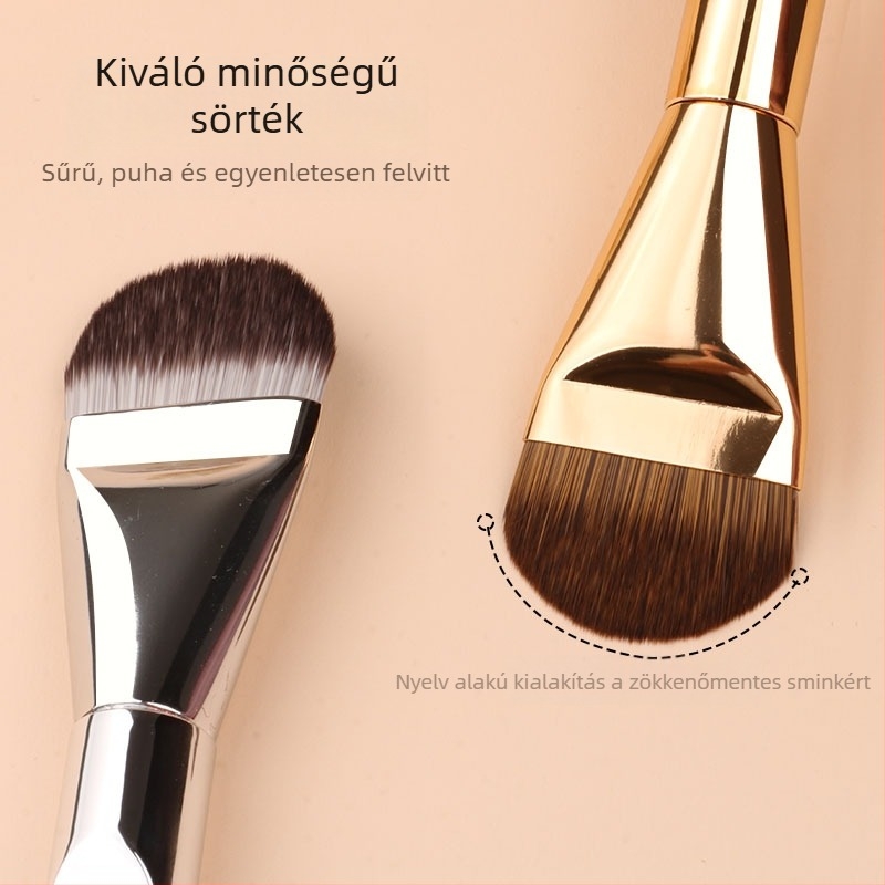 Nyelv alakú alapozó ecset, ultra vékony, lapos fejű smink ecset