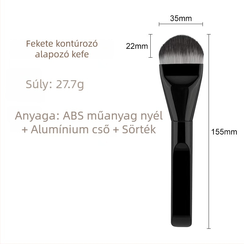Nyelv alakú alapozó ecset, ultra vékony, lapos fejű smink ecset