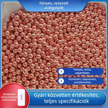 Rézbevonatú acélgolyók parittyához, méretek 7–10 mm (7, 7,5, 8, 8,5, 9, 9,5 és 10 mm)