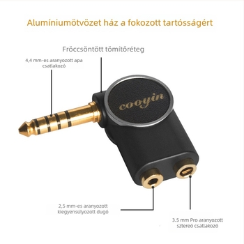 cooyin háromterminálás kiegyensúlyozott adapter, 4.4 mm-es kiegyensúlyozott férfi bemenet, 2.5/3.5 mm-es professzionális női aranyozott csatlakozó