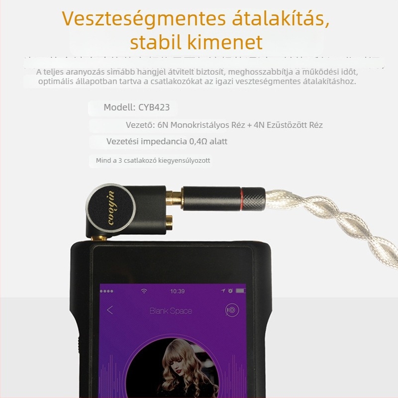 cooyin háromterminálás kiegyensúlyozott adapter, 4.4 mm-es kiegyensúlyozott férfi bemenet, 2.5/3.5 mm-es professzionális női aranyozott csatlakozó