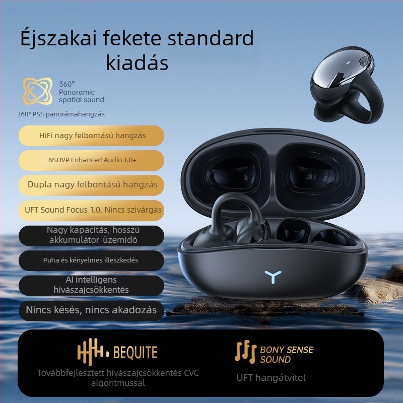 Új klipszes Bluetooth fejhallgató, vezeték nélküli, zajcsökkentés