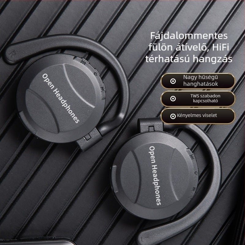 TWS Bluetooth fülhallgató fülhorgos rögzítővel, szabadalmaztatott privát formával, kültéri túrákhoz, alacsony késleltetés