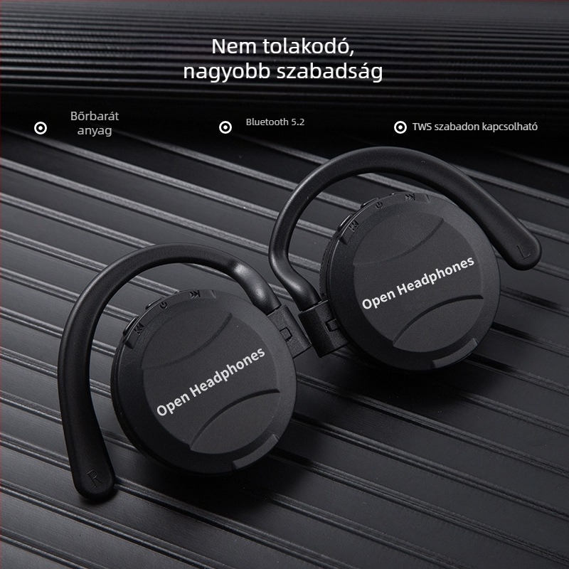 TWS Bluetooth fülhallgató fülhorgos rögzítővel, szabadalmaztatott privát formával, kültéri túrákhoz, alacsony késleltetés
