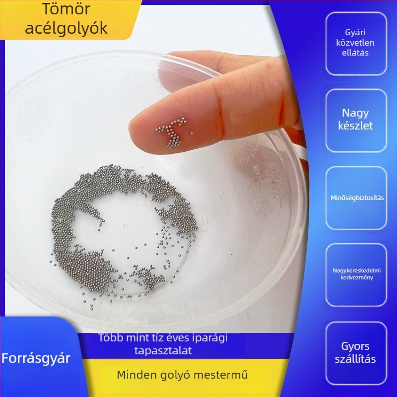 304 rozsdamentes acélgolyó, miniatűr, 1.2–3 mm, tömör