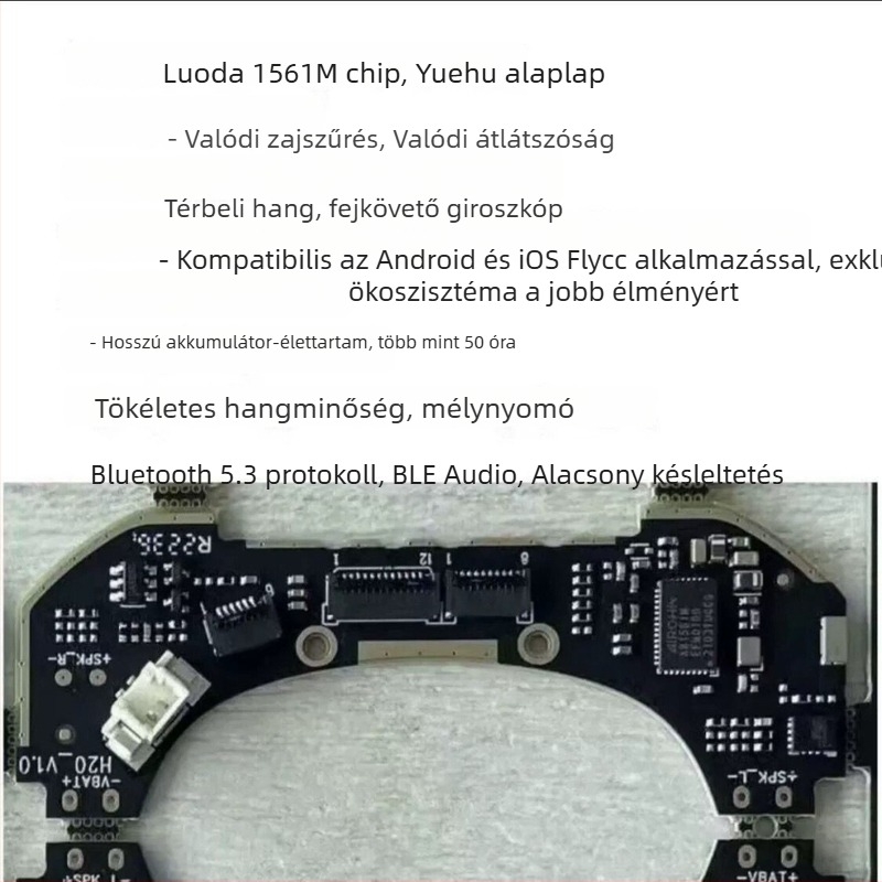 Over-ear vezeték nélküli Bluetooth headset aktív zajszűréssel és átlátszó móddal, Apple és Android kompatibilis, MX Yuehu Zhongke