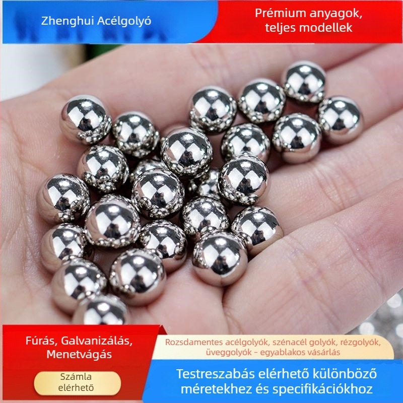 Zhuhui rozsdamentes acélgolyók 304/316, tömör gömbök 0,5–60 mm, keverő- és fitnesz berendezésekhez