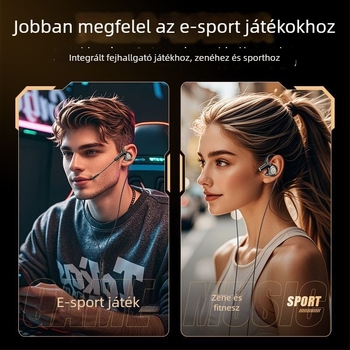 Játék fejhallgató mikrofonnal, fülbe illesztett, vezetékes, 3,5 mm, mobiltelefonokra és PC-re, térbeli hangzás