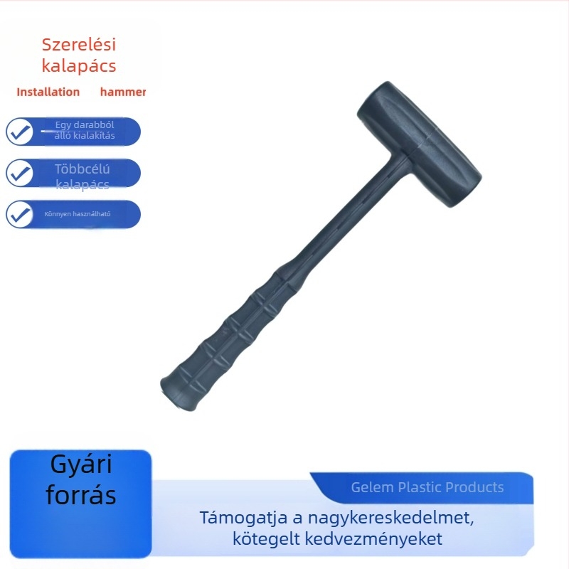 Gumírozott fejű műanyag kalapács, kompakt, többfunkciós eszköz bútorok szereléséhez és felújításához