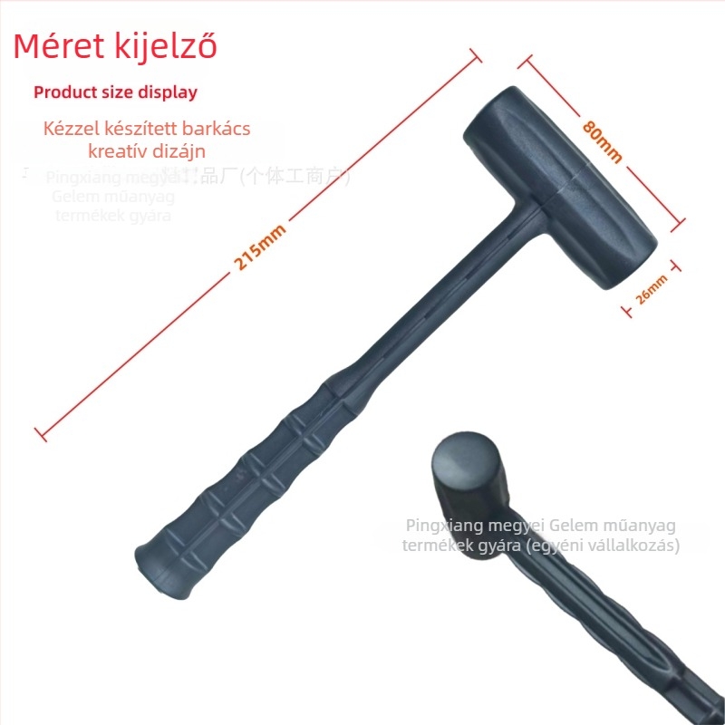 Gumírozott fejű műanyag kalapács, kompakt, többfunkciós eszköz bútorok szereléséhez és felújításához