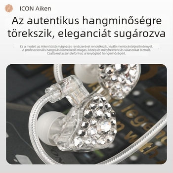 ICON element8 Gyémántbevonatú in-ear monitor fejhallgató énekléshez, vezetékes, 3,5 mm jack, 2,5 m kábel