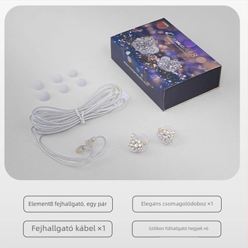 ICON element8 Gyémántbevonatú in-ear monitor fejhallgató énekléshez, vezetékes, 3,5 mm jack, 2,5 m kábel