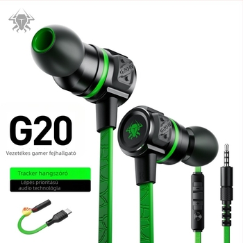 Plextone G20 fülhallgató in-ear 3,5 mm és Type-C kettős csatlakozóval, vezetékes mikrofonnal