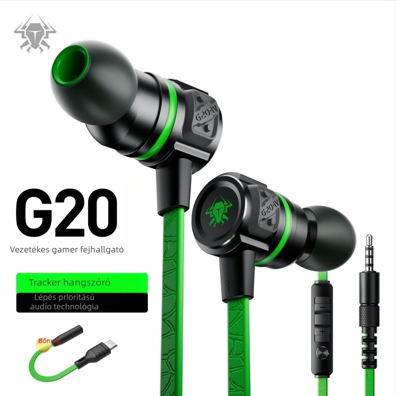 Plextone G20 fülhallgató in-ear 3,5 mm és Type-C kettős csatlakozóval, vezetékes mikrofonnal