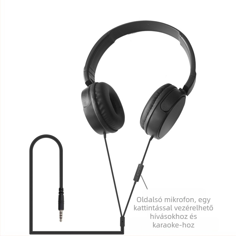 Vezetékes over-ear fejhallgató erős mély basszussal, ideális játékokhoz és online órákhoz, kompatibilis számítógépekkel, okostelefonokkal és elektronikus billentyűkkel