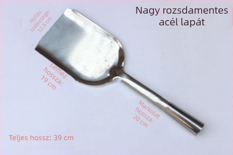 Megvastagodott szénacél tűzlapát, többfunkciós lapát hamuhoz, szénhez és sárhoz