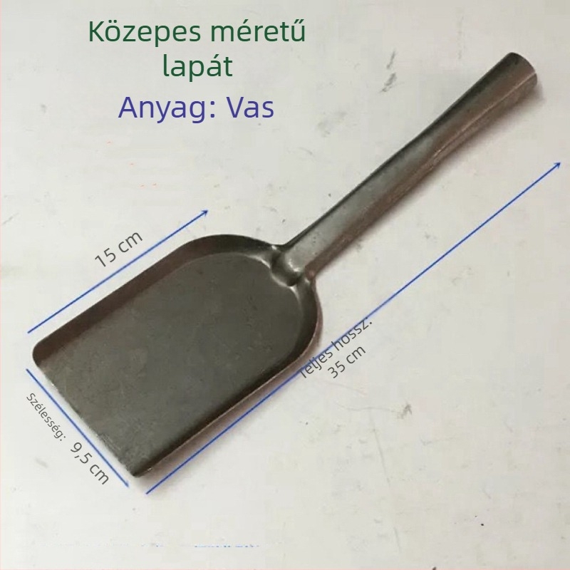 Megvastagodott szénacél tűzlapát, többfunkciós lapát hamuhoz, szénhez és sárhoz