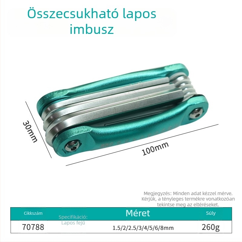 Oshake alumínium ötvözetből készült, virágmotívummal ellátott hajtogatható hex kulcs és csavarhúzó autójavításhoz