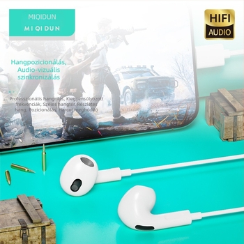 MQ19S Type-C in-ear vezetékes fejhallgató, teljesen kompatibil az iPhone 15-tel, Huaweivel és Android telefonokkal