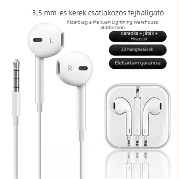 Jin Sanding kábeles fülhallgató kerek dugóval, Android-kompatibilis, mikrofonos, fehér, 1 pár