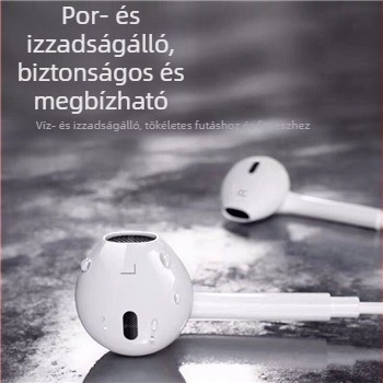 Jin Sanding kábeles fülhallgató kerek dugóval, Android-kompatibilis, mikrofonos, fehér, 1 pár