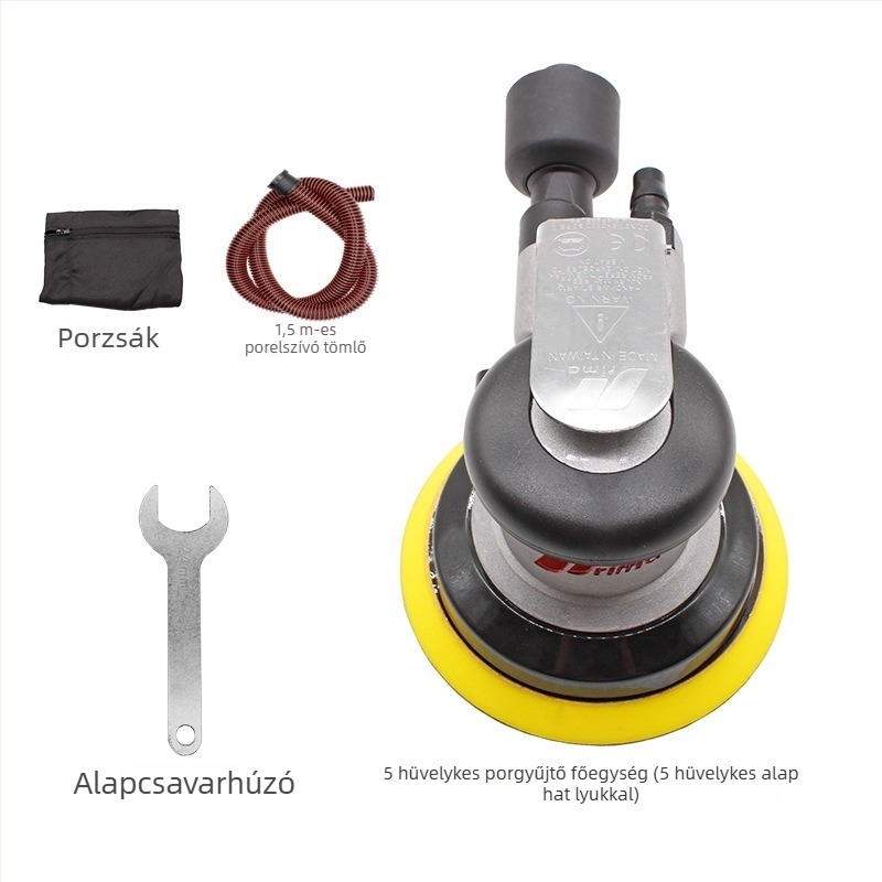 5 hüvelykes pneumatikus csiszoló, kézi, száraz csiszolás, 125 mm, autóápoláshoz