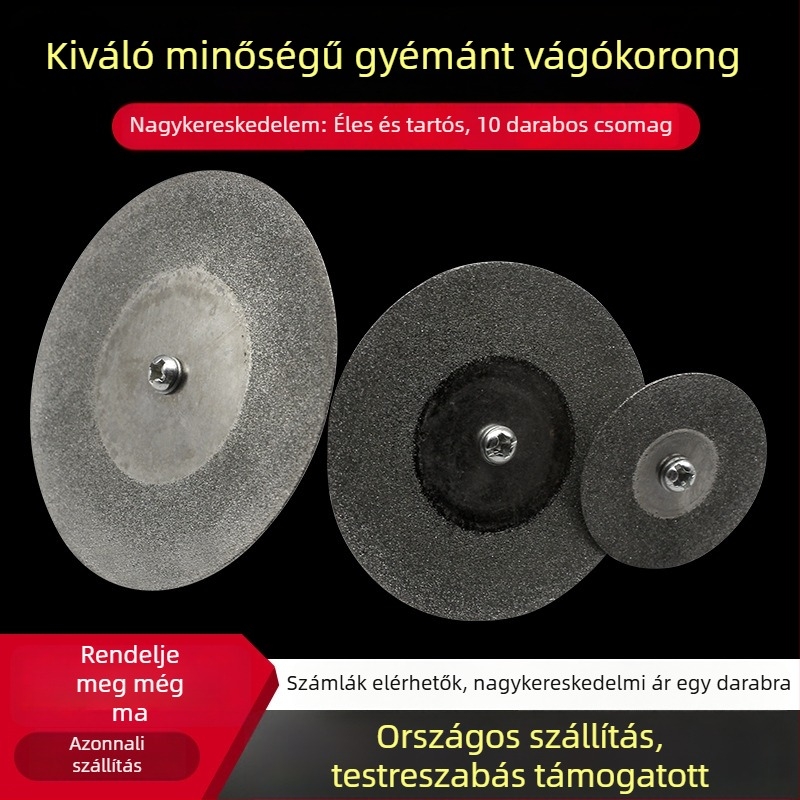45°-os ferde élű gyémánt vágókorong, kis fűrészlap üveghez és jádéhoz, fugák polírozása