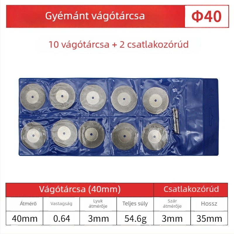 45°-os ferde élű gyémánt vágókorong, kis fűrészlap üveghez és jádéhoz, fugák polírozása