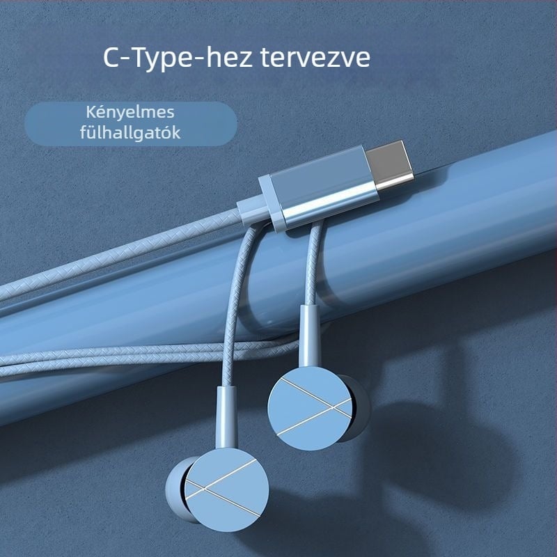 Eddie Sound USB-C vezetékes fülhallgató digitális dekóddal és HD hangzással, Morandi stílusú fém kivitel