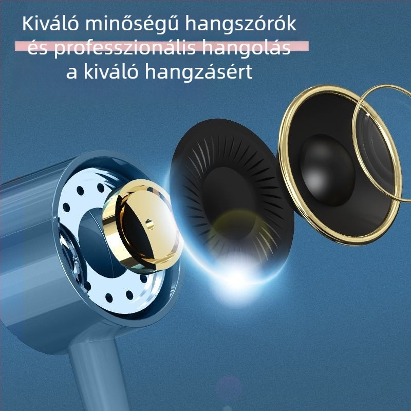 Eddie Sound USB-C vezetékes fülhallgató digitális dekóddal és HD hangzással, Morandi stílusú fém kivitel