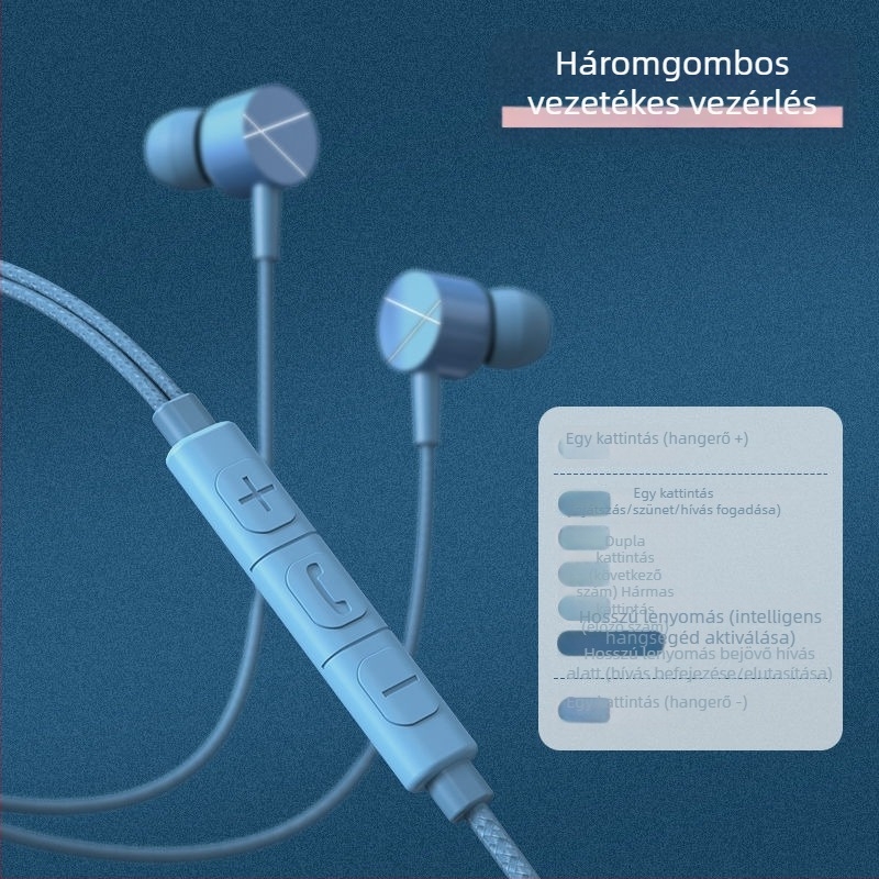 Eddie Sound USB-C vezetékes fülhallgató digitális dekóddal és HD hangzással, Morandi stílusú fém kivitel