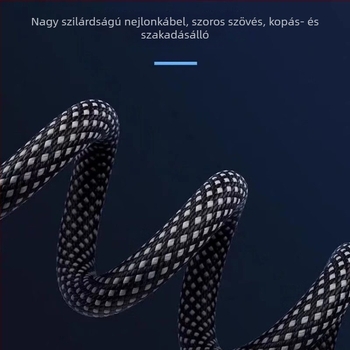 Hálós Lightning adatkábel iPhone és iPadhez, 1–2 m, autós töltéshez, gyors töltés, PD-kompatibilis, fekete