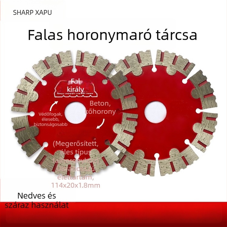 Száraz vágáshoz tervezett gyémánt vágókorong kerámia és márvány számára, forró préselt kobalt-tartalmú ötvözet kerámialap, hornyolt