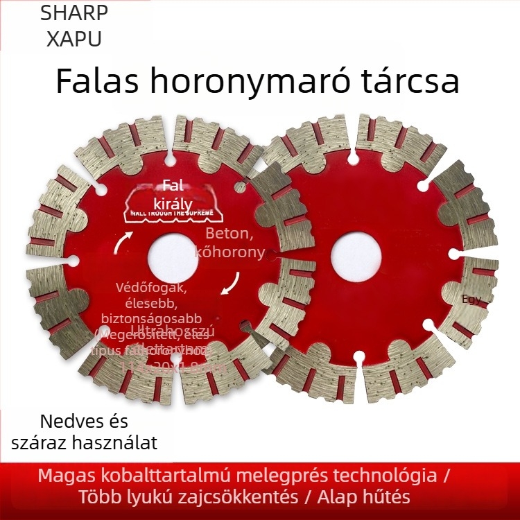 Száraz vágáshoz tervezett gyémánt vágókorong kerámia és márvány számára, forró préselt kobalt-tartalmú ötvözet kerámialap, hornyolt